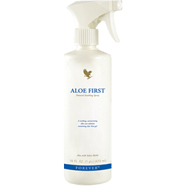 Aloe First - Easy-to-apply, aloe-vera based spray is pH-balanced to soothe minor skin irritations.